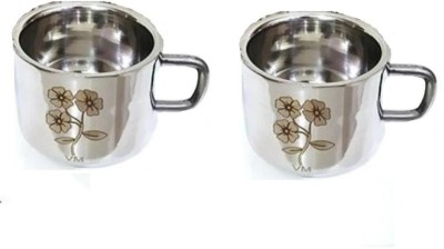 Ramesh Enterprises Pack of 2 Stainless Steel Stainless steel tea and coffee cup Pack of 6(Silver, Cup Set)