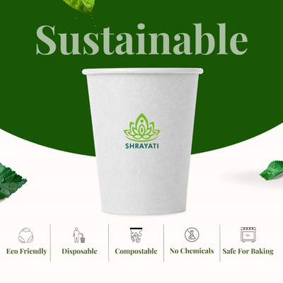Shrayati Paper cups, 250 ml, Pack of 5, ( 250 Pcs ) Disposable Glasses,(White, Cup)
