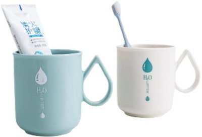 StayWay Pack of 2 Plastic H2O Water Cup Set of 2 Microwave Safe Unbreakable Tea and Coffee Cups Set(Multicolor, Cup and Saucer)