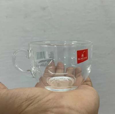 Elven Pack of 2 Glass BLINKMAX Transparent Tea Cup Coffee Cup Set of 6 Made of Glass 150 ml(Clear, Cup Set)