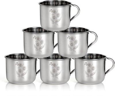 Q4S Pack of 6 Stainless Steel Premium Coffee and Tea Cup 140ml(Silver, Cup Set)