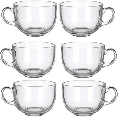 ZANKRUT Pack of 1 Glass Crystal Round Tea Cups 150 ML Set of 6(Silver, Cup)