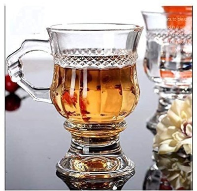 CQZ Pack of 6 Glass Glass cup glass for tea/coffee/Green Tea (pack of 6) 160ML(Clear, Cup Set)