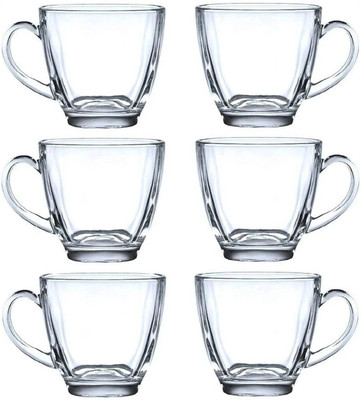 V Bright Pack of 1 Glass Square Shape Classic Glass Cup Set for Tea, Coffee, Beer, Hot/Cold Drinks(Clear, Cup Set)