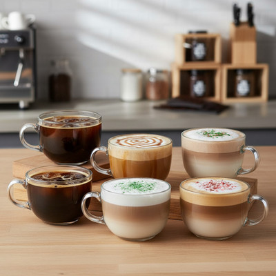 D S ENTERPRISE Pack of 6 Glass 140 ROUND TEA CUPAD(Clear, Cup Set)