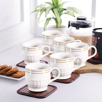 Moon Dust Pack of 6 Ceramic(Multicolor, Cup Set)