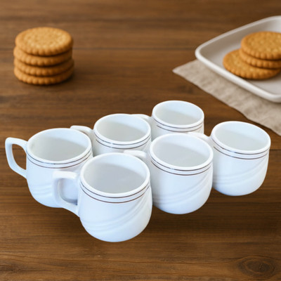 CCD'S Pack of 6 Bone China Tea Cups Set of 6 | Coffee Mugs for Home Office, perfect for gifting(White, Cup Set)