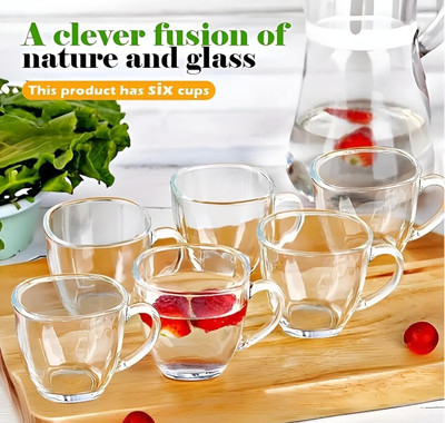 Bhavya Global Venture Pack of 6 Glass(Clear, Cup Set)