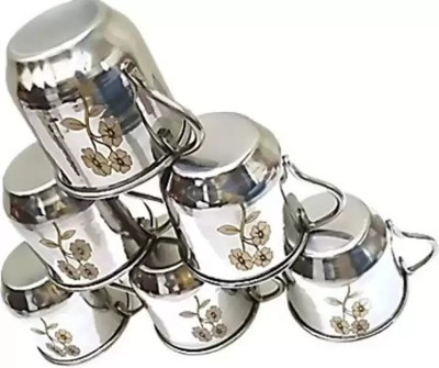 Anmol Pack of 6 Stainless Steel Tea Cup Set 140 ml | Steel Cups | Coffee Cups| Chai ka Cup | Coffee Mug(Silver, Cup Set)