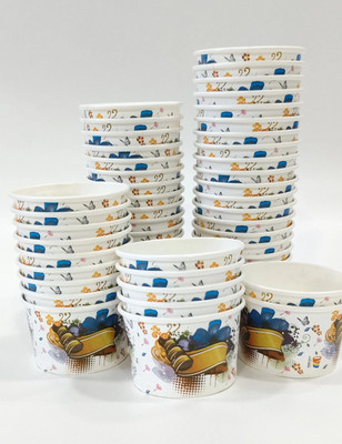 Paricott Pack of 200 Paper Paricott 100ml Ice Cream Cup Container YR Design (Pack of 200 Cups)(Multicolor, Cup Set)