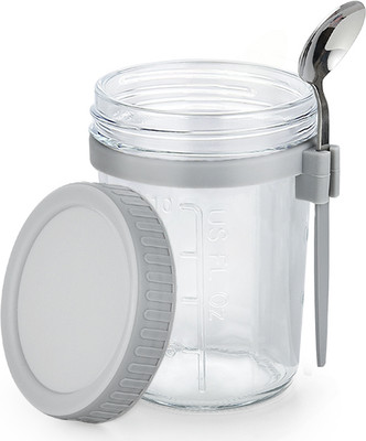 Adhunyk Glass Utility Container  - 350 ml(Grey)
