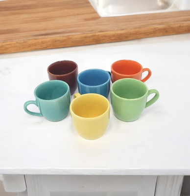 TrulyCeramics Pack of 6 Ceramic Multiuse Dinning cups pack of 6 ceramic 77(Multicolor, Cup Set)