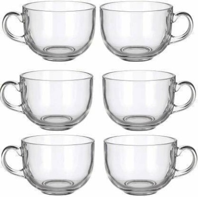 HISTOWX Pack of 6 Glass Pack of 6 Glass Transparent Imported Round Crystal Glass Tea & Coffee Cups.(Clear, Cup Set)