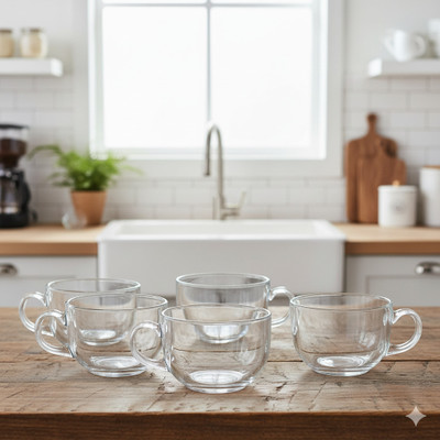 KS enterprise Pack of 1 Glass 140ML TEA ROUND CUPEQ(Clear, Cup)