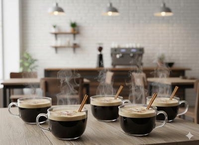 KS enterprise Pack of 1 Glass 140ML TEA ROUND CUPI(Clear, Cup)