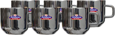 Apeiron Pack of 6 Stainless Steel Stainless Steel Double Wall Tea Cup Coffee Cup Stainless Steel(Steel, Cup Set)