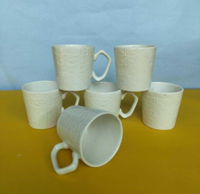 shailzz's Pack of 6 Ceramic shailzz 01-yahoo -02(White, Cup Set)