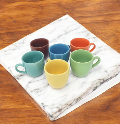 TrulyCeramics Pack of 6 Ceramic Multiuse Dinning cups pack of 6 ceramic 59(Multicolor, Cup Set)
