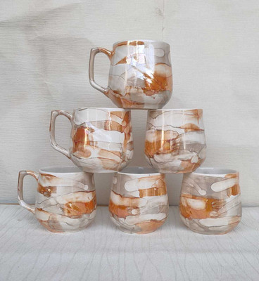 love unlimited Ceramic 01 CUPS MUG Tea Cup Set / Cup Set/ Tea Cup / Coffee mugs/ Tea Cup Set Ceramic Coffee Mug(125 ml, Pack of 6)