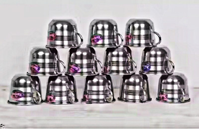 ABC Pack of 12 Stainless Steel ABC CUPS(Silver, Cup and Saucer)