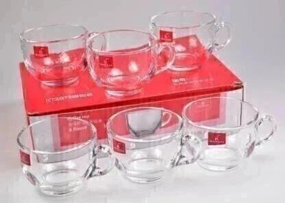 RD Brothers Pack of 6 Glass Green Tea and Coffee(Clear, Cup Set)