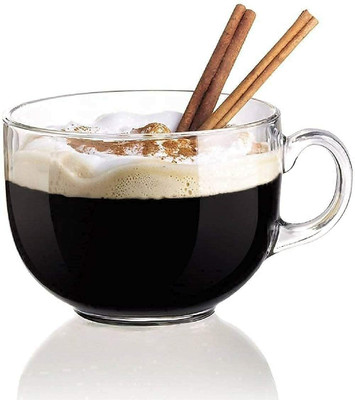JINELZA Small Round Tea Coffee 150 ml Cup Set of 6 pcs, Crystal Espresso Glass Coffee Mug(150 ml, Pack of 6)