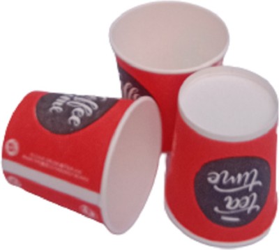 PAGAL MINDSET Pack of 100 Paper Disposal Paper Coffee & Tea Cups(Red, White, Cup)