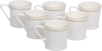 BharatTraders Marble Bone China Tea cup Set Bone China Coffee Mug(150 ml, Pack of 6)