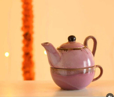 the crockery studio Pack of 1 Ceramic(Multicolor, Cup and Saucer)