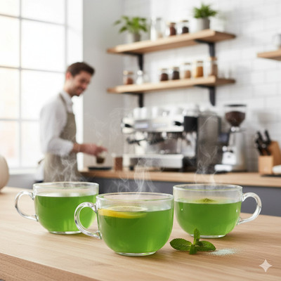 D S ENTERPRISE Pack of 6 Glass 140 ROUND TEA CUPAAAK(Clear, Cup Set)