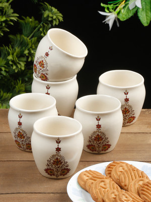 Arrabi Pack of 6 Ceramic(Multicolor, Cup Set)