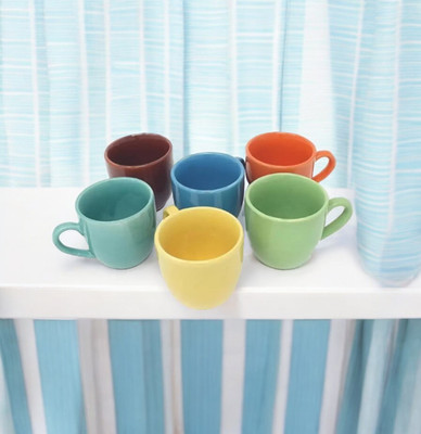 TrulyCeramics Pack of 6 Ceramic Multiuse Dinning cups pack of 6 ceramic 69(Multicolor, Cup Set)