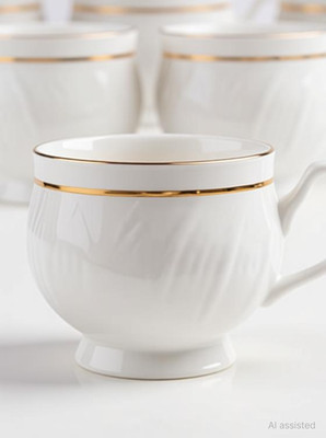 shailzz's Pack of 6 Bone China(White, Cup Set)