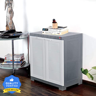 Cello Plastic Cupboard(Finish Color - WHITE AND GREY, DIY(Do-It-Yourself))