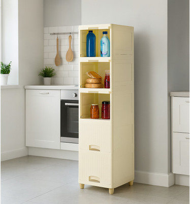 Jipcy 5 component Foldable Cabinet All Kitchen Item's Storage Bed/Living Room Drawer Divider(Plastic)