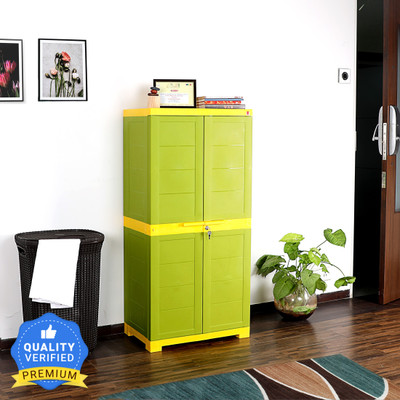 Cello Novelty Big Plastic Cupboard(Finish Color - GREEN & YELLOW, DIY(Do-It-Yourself))