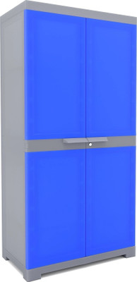 Nilkamal Freedom FMM Plastic Cabinet for Multipurpose Storage Solution|Bedroom|Kids Room Plastic Almirah(Finish Color - Deep Blue & Grey, DIY(Do-It-Yourself))