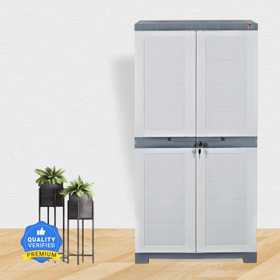 Cello Plastic Cupboard(Finish Color - WHITE AND GREY, DIY(Do-It-Yourself))