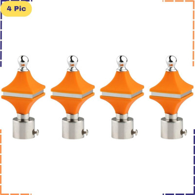 ZAPEX Orange Rod Rail Bracket, Curtain Knobs Metal(Pack of 4)
