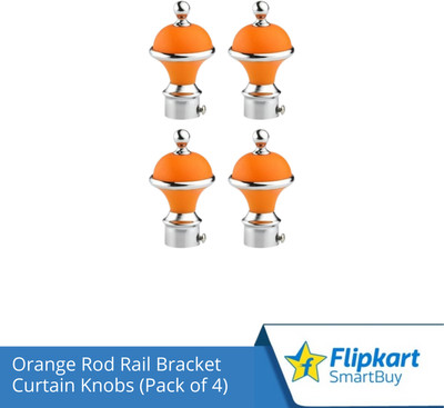Flipkart SmartBuy Orange Curtain Knobs, Rod Rail Bracket Metal(Pack of 4)