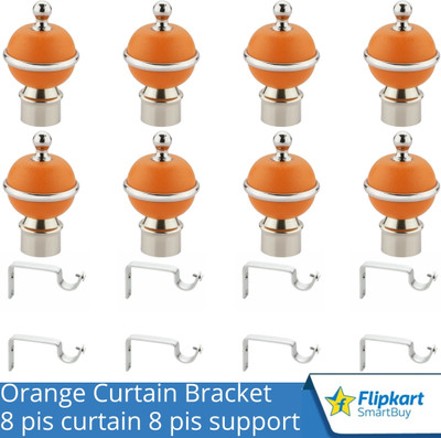 Flipkart SmartBuy Orange Curtain Knobs, Rod Rail Bracket Metal(Pack of 8)