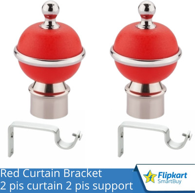 Flipkart SmartBuy Red Curtain Knobs, Rod Rail Bracket Metal(Pack of 2)