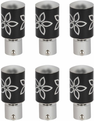 RKOING Black Rod Rail Bracket, Curtain Knobs Metal(Pack of 6)
