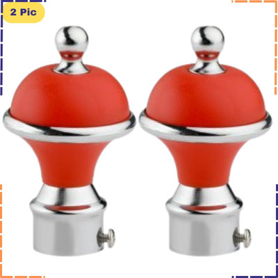 ZAPEX Red Rod Rail Bracket, Curtain Knobs Metal(Pack of 2)