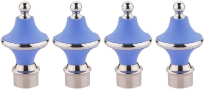 METZO Light Blue Curtain Knobs, Rod Rail Bracket Metal(Pack of 4)