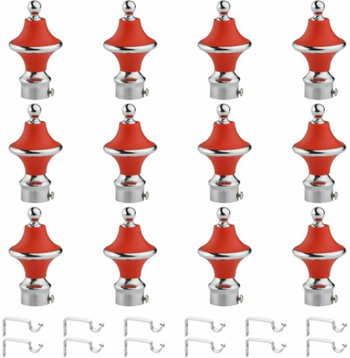 RKOING Red Rod Rail Bracket, Curtain Knobs Metal(Pack of 24)