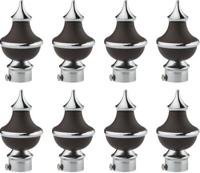 METZO Black Rod Rail Bracket, Curtain Knobs Metal(Pack of 8)