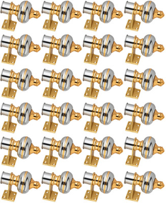 Ghazian Silver Curtain Knobs, Rod Rail Bracket Metal(Pack of 24)