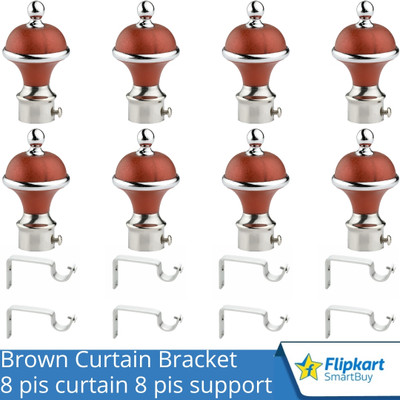 Flipkart SmartBuy Brown Curtain Knobs, Rod Rail Bracket Metal(Pack of 8)