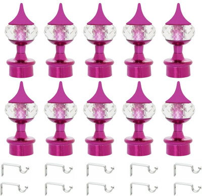 METZO Pink Rod Rail Bracket, Curtain Knobs Metal(Pack of 10)